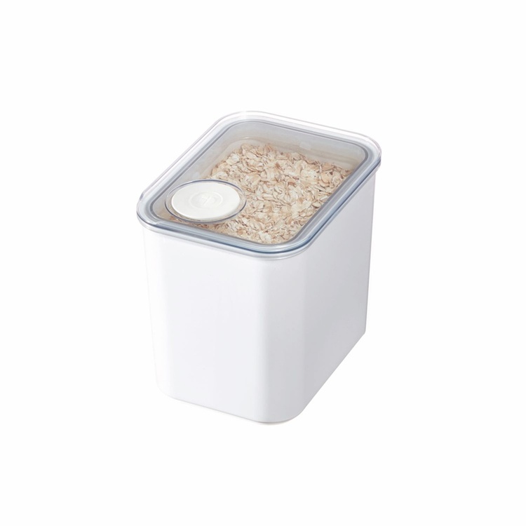 Airtight Container, iD POUR LID MEDIUM CANISTER, 12 x 16,5 x H 22,5 cm, White / Transparent