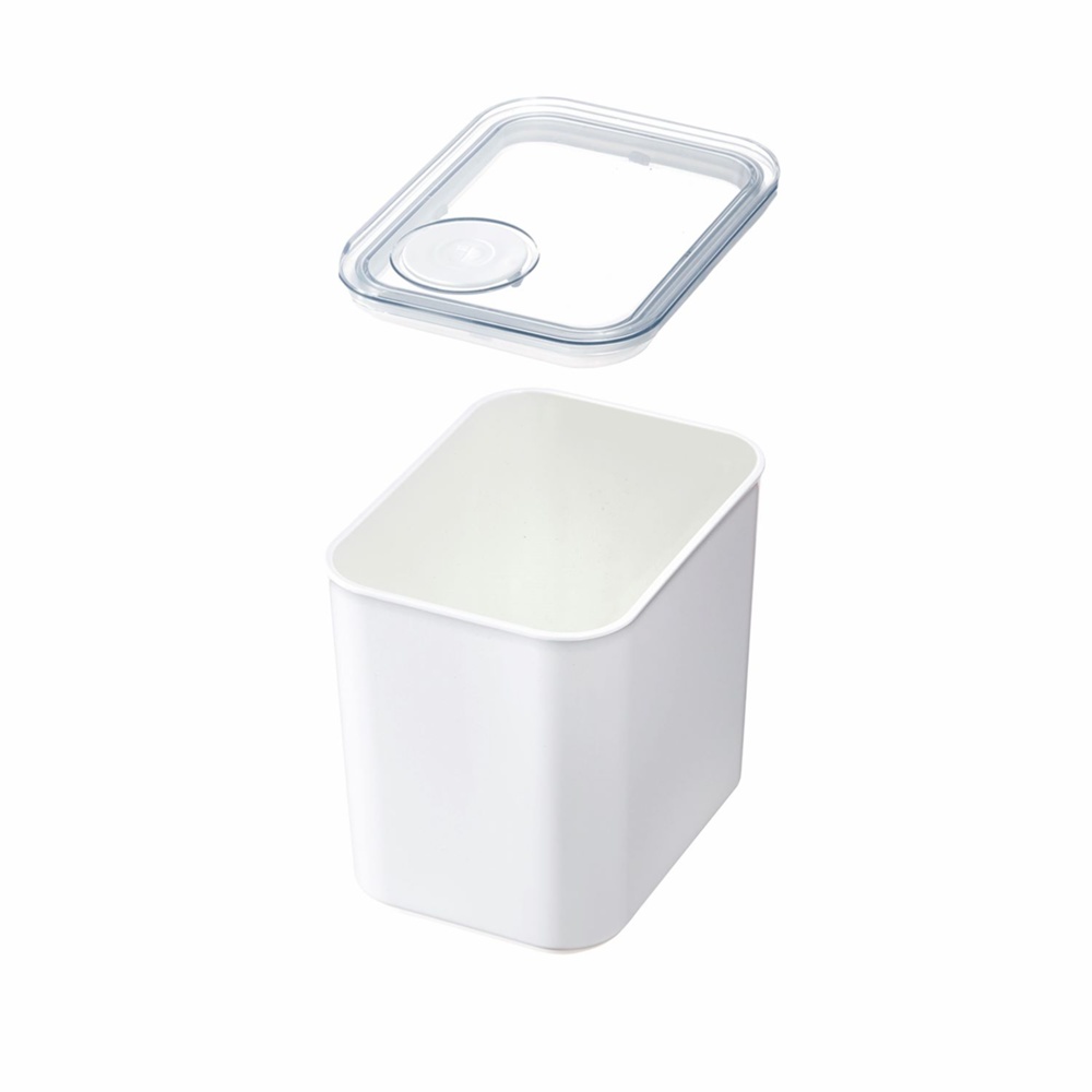 Airtight Container, iD POUR LID MEDIUM CANISTER, 12 x 16,5 x H 22,5 cm, White / Transparent
