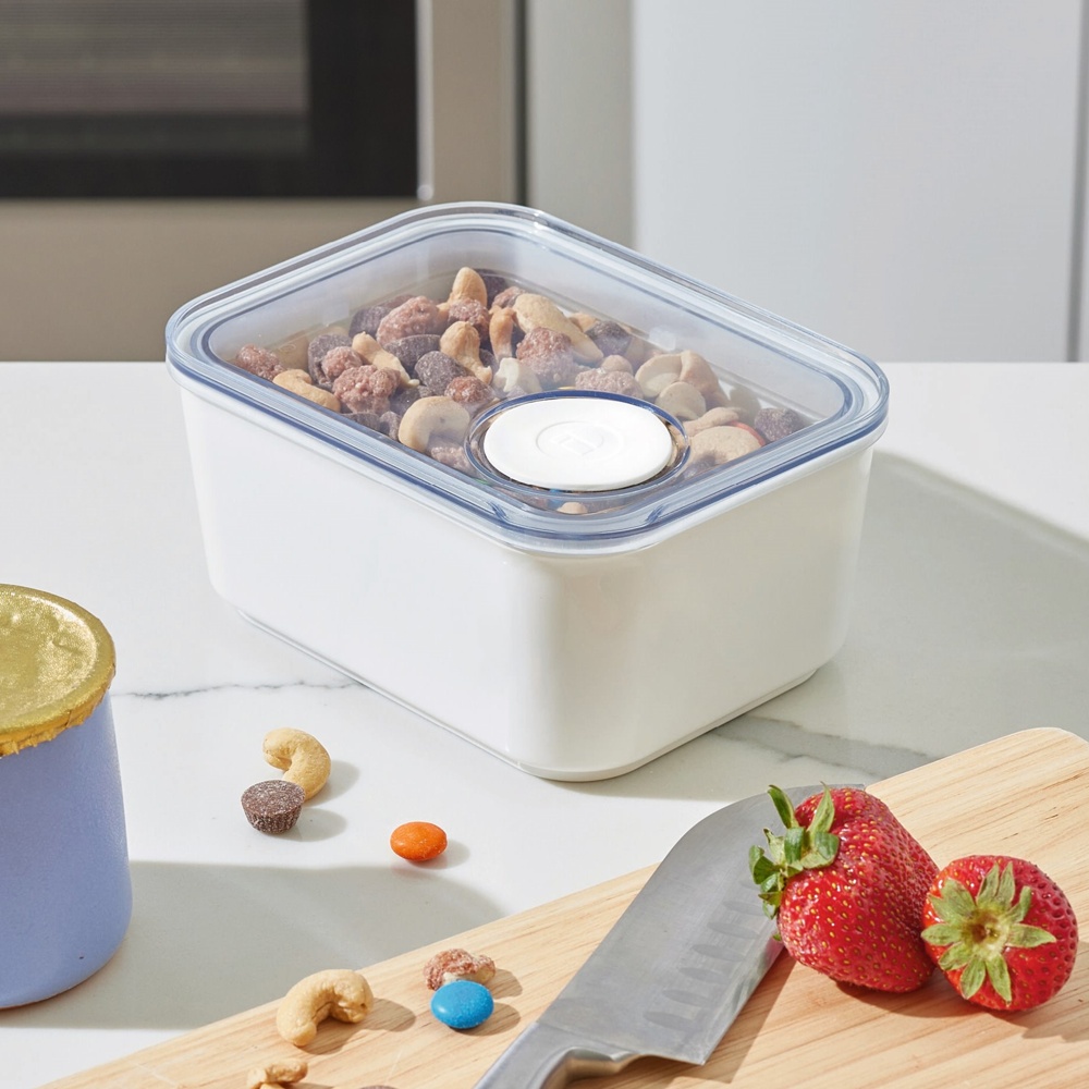 Airtight Container, iD POUR LID SMALL CANISTER, 12,1 x 16,2 x H 7,6 cm, White / Transparent