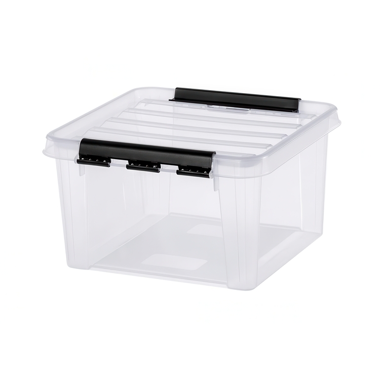 Box, SMARTSTORE 7L, CLASSIC, Square, 28 x 28 x H 17 cm, Clear / Black
