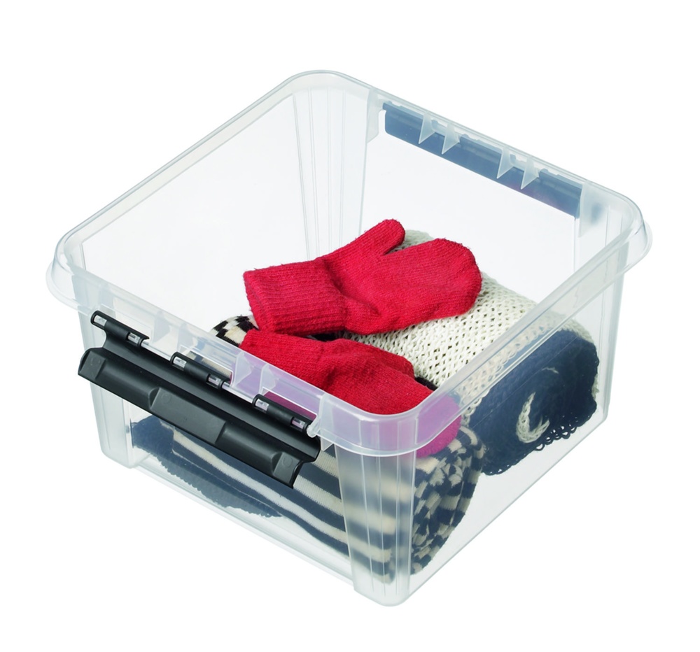 Box, SMARTSTORE 7L, CLASSIC, Square, 28 x 28 x H 17 cm, Clear / Black