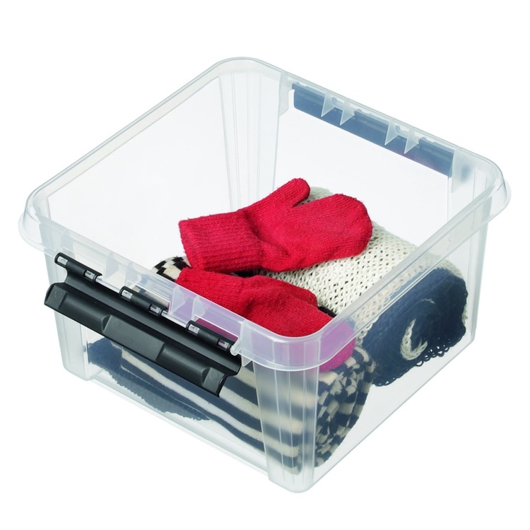 Box, SMARTSTORE 7L, CLASSIC, Square, 28 x 28 x H 17 cm, Clear / Black