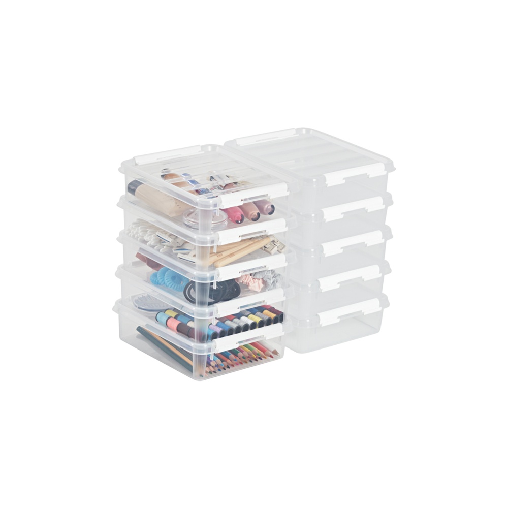 Box, Small, SMARTSTORE 1L HOME, 21 x 17 x H 6 cm, Clear / White