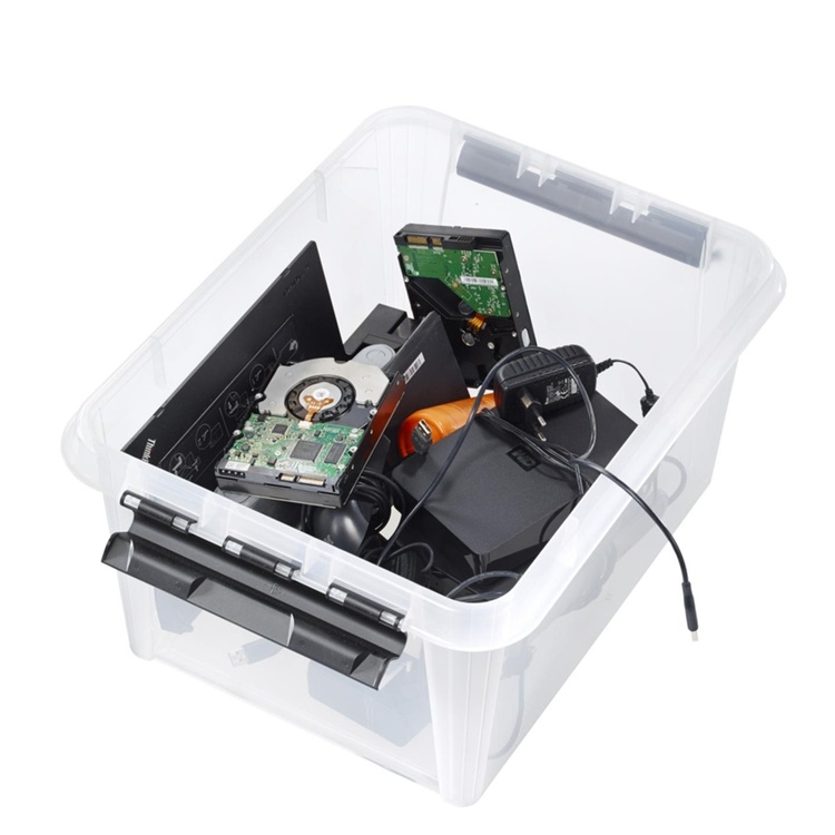 Storage Box, SMARTSTORE 31L, CLASSIC, 50 x 39 x H26 cm, Transparent / Black