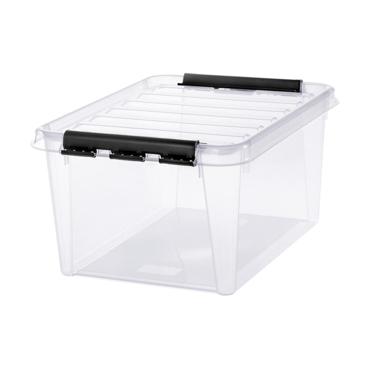 Storage Box, SMARTSTORE 31L, CLASSIC, 50 x 39 x H26 cm, Transparent / Black