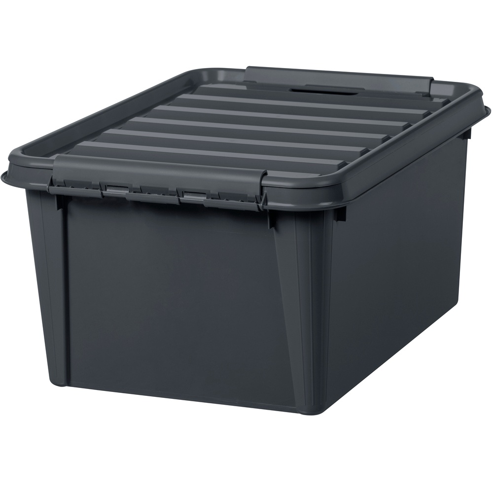 Storage Box, Recycled plastic, SMARTSTORE 31L RECYCLED, 50 x 39 x H 26 cm, Dark Grey