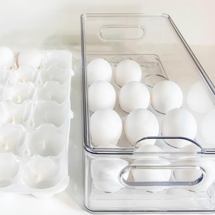 Container for 15 Eggs, THE HOME EDIT EGG BIN, 15,2 x 30,5 x H10,8 cm, Transparent