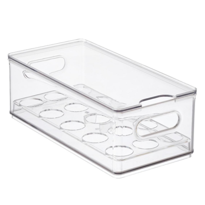 Container for 15 Eggs, THE HOME EDIT EGG BIN, 15,2 x 30,5 x H10,8 cm, Transparent
