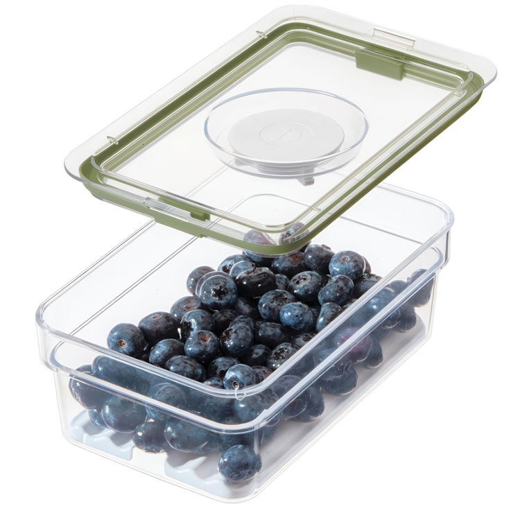 Food Storage, 0,9L, ID FRESH MEDIUM PRODUCE BIN, 13 x 20,5 x H 8 cm, Clear / Green