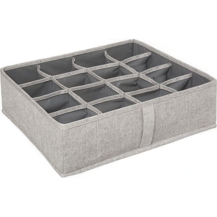 Organizer, 16 compartments, ORGA DRAWER ORGANIZER, 35 x 31 x H 11 cm, Beige - Grey
