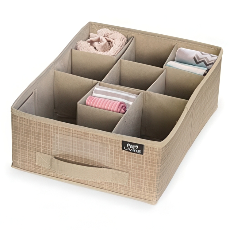 Dresser organizer, Adjustable compartments, VITA ECO DRAWER ORGANISER, 35 x 26,5 x H 12 cm, Brown