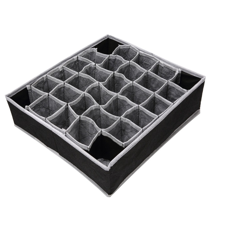 Drawer organiser, 30 compartments, FOSY, 32 x 32 x H 10 cm, Black