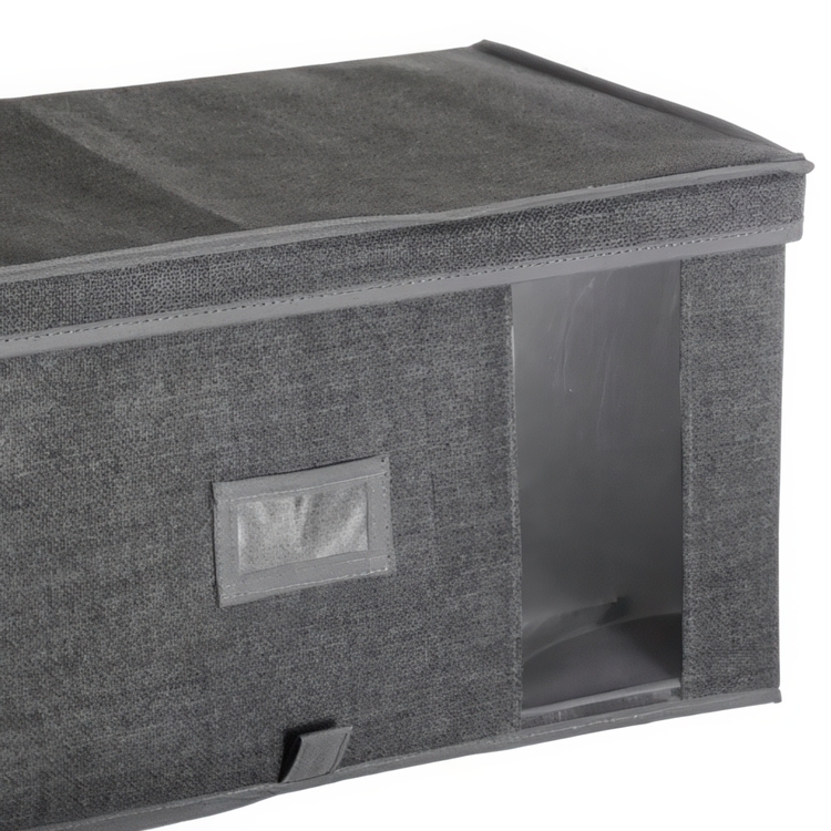 Box with lid, ORSO STORAGE BOX XL, 50 x 30 x H 25 cm, Dark Grey