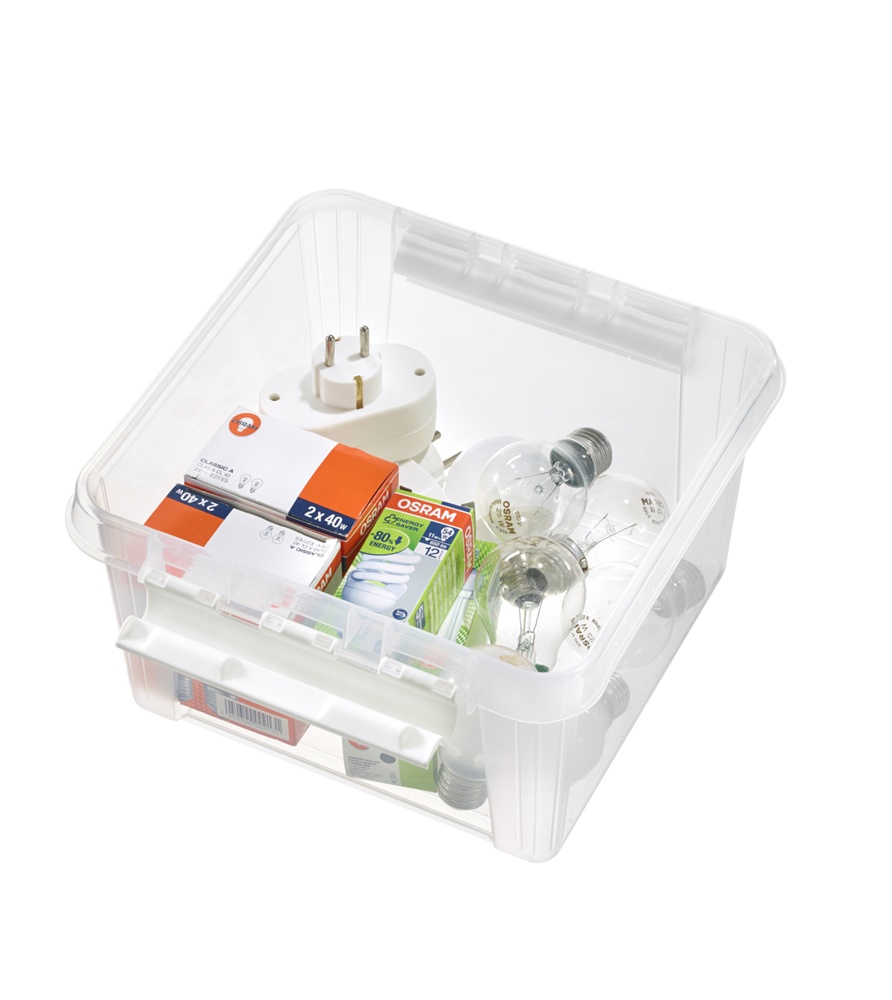 Box, SMARTSTORE 7L HOME, 28 x 28 x H 17 cm, Clear / White
