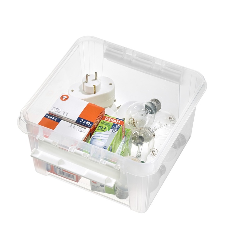 Box, SMARTSTORE 7L HOME, 28 x 28 x H 17 cm, Clear / White