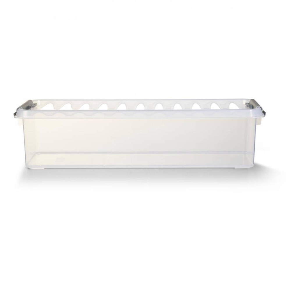 Box, Slim, 3,5L, Q-LINE, 38,8 x 14,2 x H 9,2 cm, Clear / Silver Grey