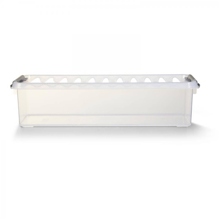Box, Slim, 3,5L, Q-LINE, 38,8 x 14,2 x H 9,2 cm, Clear / Silver Grey
