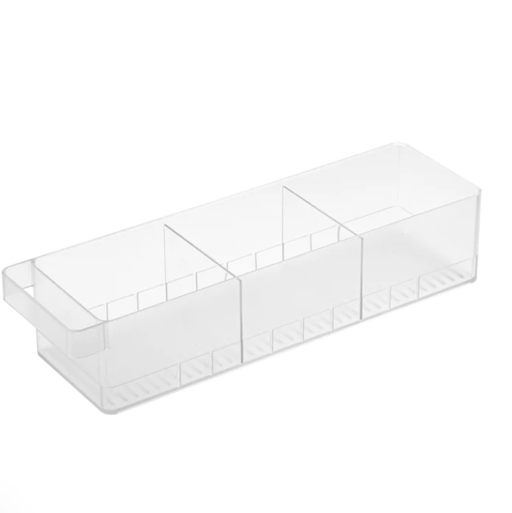 Storage box with dividers, Stackable, TOWER FRIDGE ORGANIZER , Yamazaki, Tranparent 
