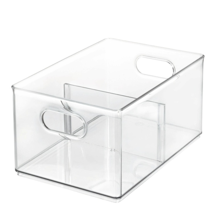Box for the freezer, with divider, THE HOME EDIT FREEZER BIN, 20.3 x 30.5 x H15.2 cm, Transparent