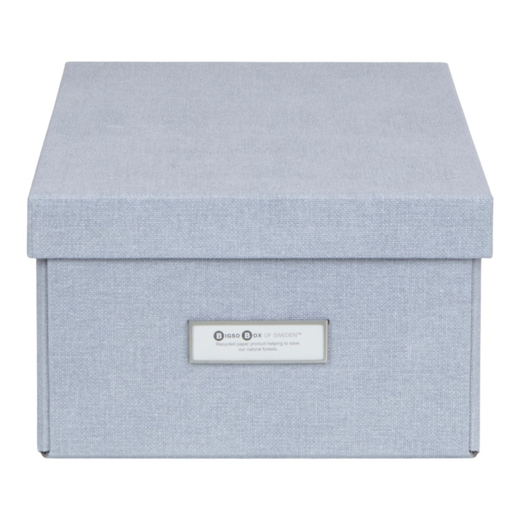 Box with label frame, BIGSO KARIN CANVAS, 31,5 x 22,5 x H 13,5 cm