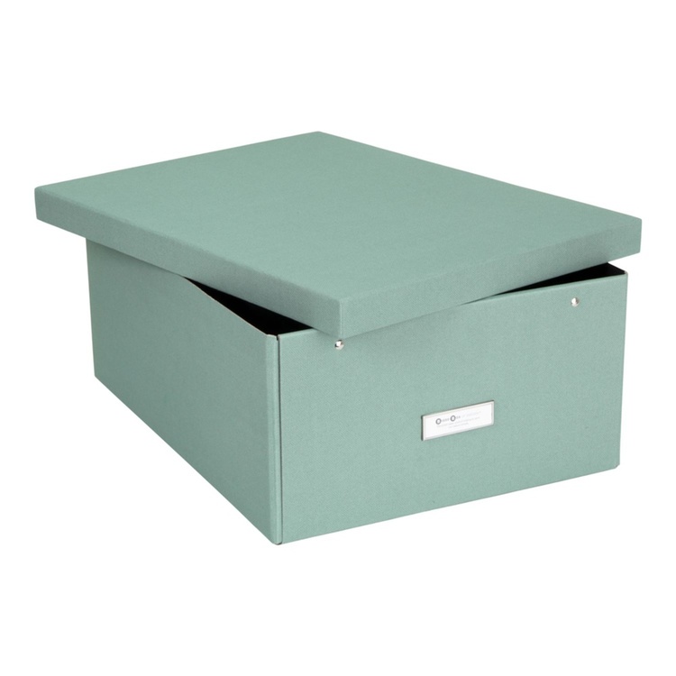 Storage box with label holder, Katrin canvas, Bigso
