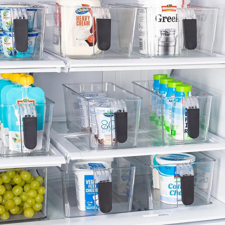 Storage box with handle, NARROW RANGEMENT, 27,5 x 12,5 x H 11 cm, Clear