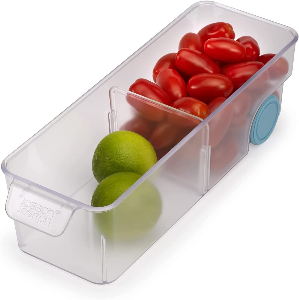 Storage box with wheels, JOSEPH JOSEPH COMPACT STORAGE BIN, 10,4 x 30,8 x H 8,5 cm, Transparent