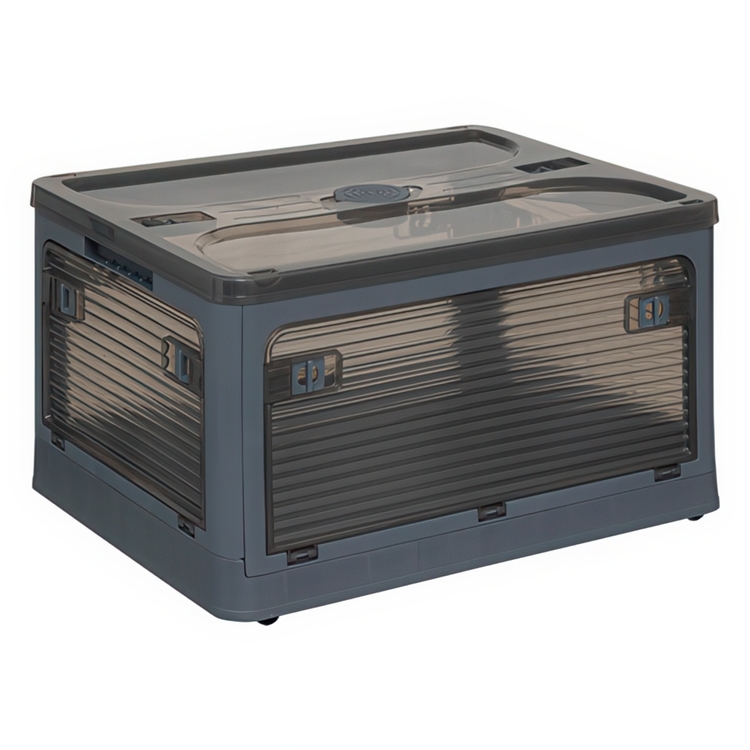 Box with Wheels, Stackable, MOBILE FOLDING BOX, 51,5 x 36 x H 30 cm, Dark Grey