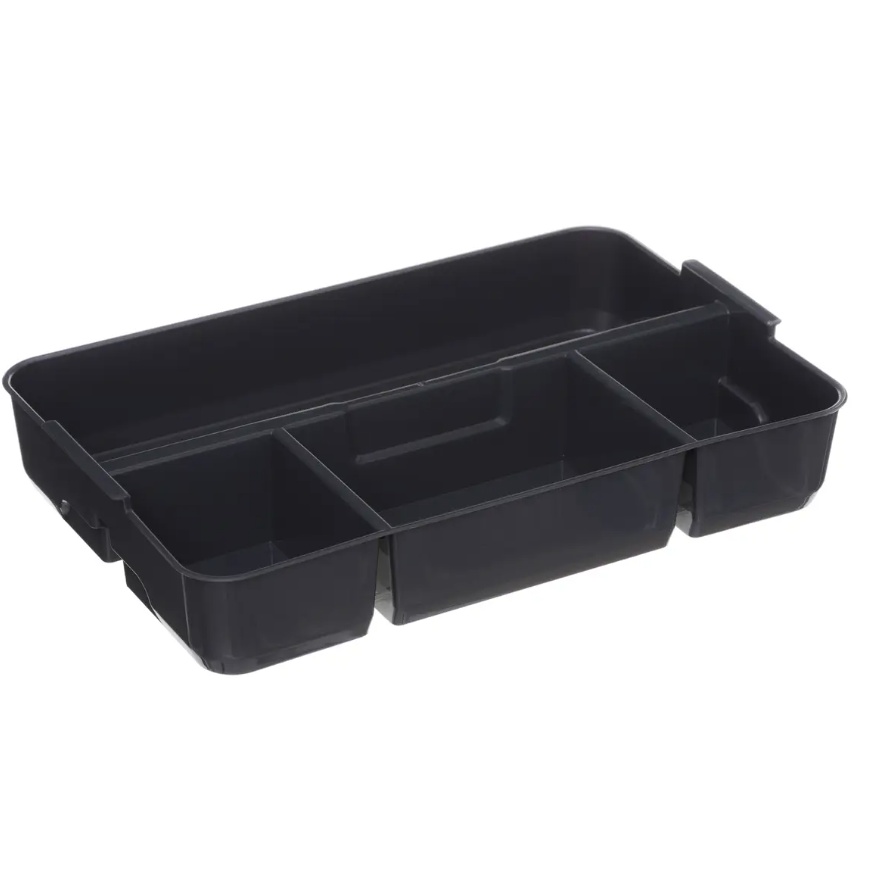 Box with insert, EZY SORT IT, 30,5 x 21.5 x H 11 cm, Clear / Grey