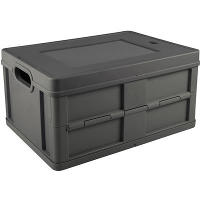 Box with lid, Foldable, 32 L, CLOSED FOLDING BOX, 49 x 36 x H24,5 cm, Dark Grey