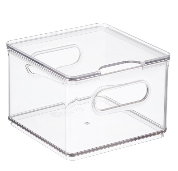 Storage Box , THE HOME EDIT SMALL FRIDGE BIN, 15,2 x 15,2 x H10,8 cm, Clear