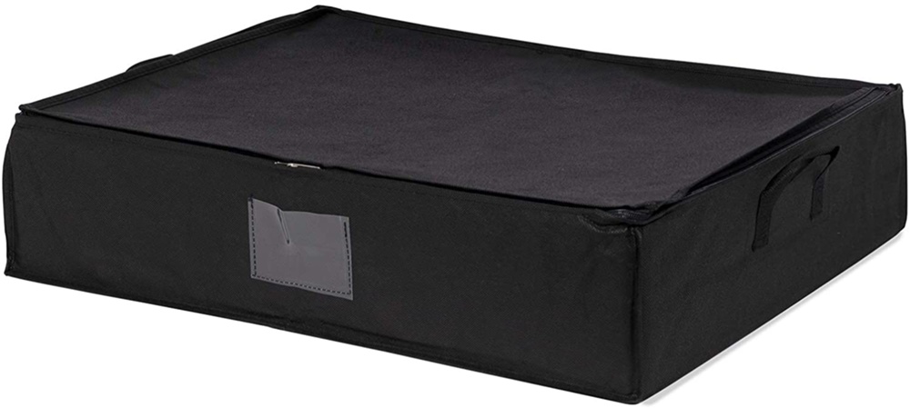 Box with vacuum bag, 145L, KAZITA UNDER BED, 65 x 50 x H 15,5 cm, Black