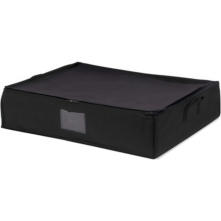 Box with vacuum bag, 145L, KAZITA UNDER BED, 65 x 50 x H 15,5 cm, Black