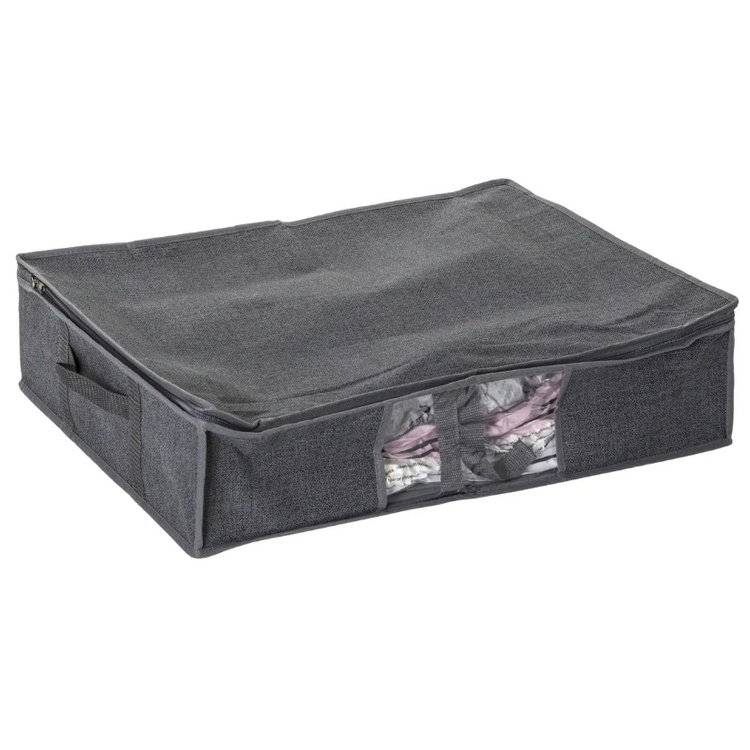 Box with vacuum bag, SMALL AIR STORE UNDER BED, 60 x 45 x H 15 cm, Grey