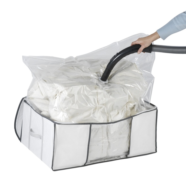 Box with vacuum bag, SOFT BOX, LARGE, 65 x 50 x H25 cm, White
