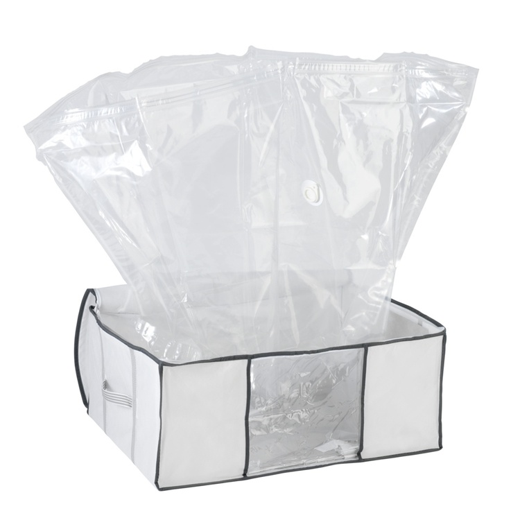 Box with vacuum bag, SOFT BOX, LARGE, 65 x 50 x H25 cm, White