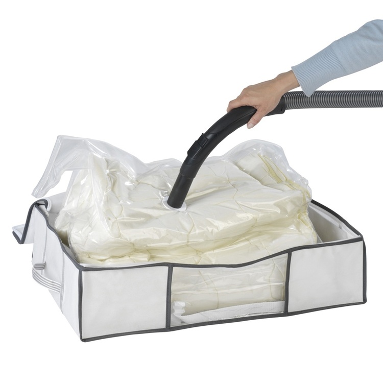 Box with vacuum bag, SOFT BOX, MEDIUM, 65 x 50 x H 15 cm, White