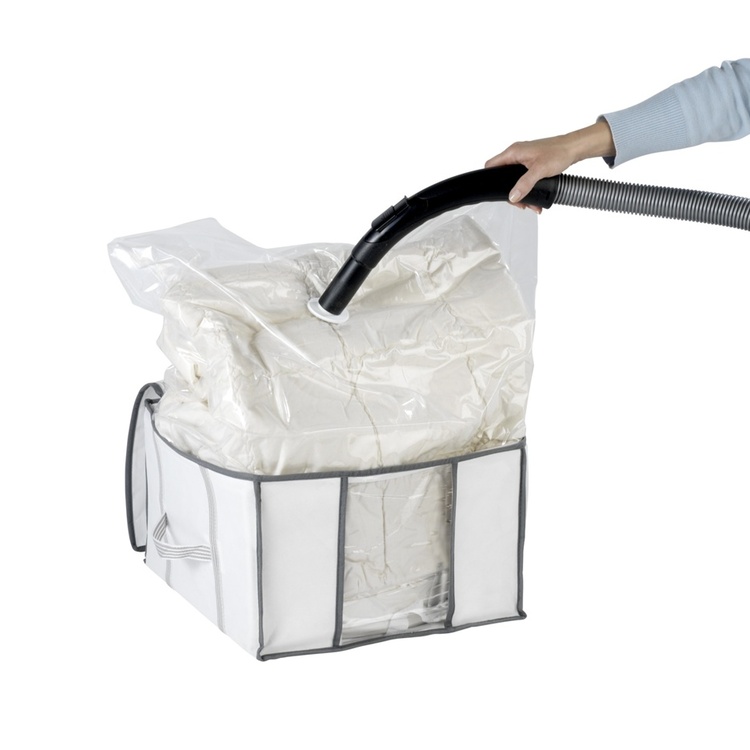 Box with vacuum bag, SOFT BOX, SMALL, 42 x 40 x H 25 cm, White