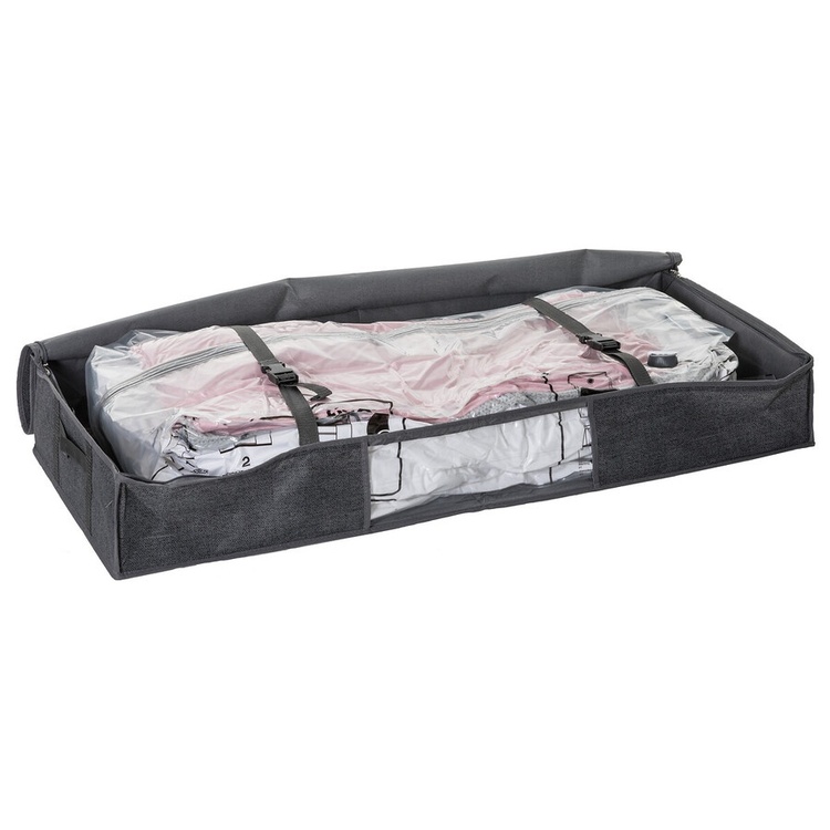 Box with vacuum bag, under-bed, AIR STORE UNDER BED, 100 x 45 x H 15 cm, Grey