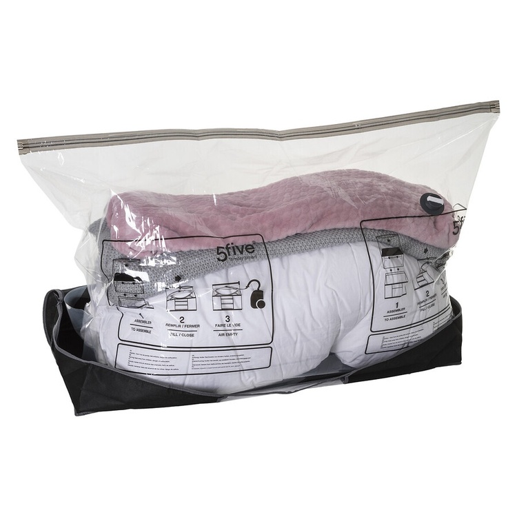 Box with vacuum bag, under-bed, NONWOVEN UNDER BED, 100 x 45 x H 15 cm, Black