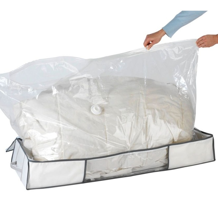 Box with vacuum bag, under-bed storage, SOFT BOX, 105 x 45 x H 15cm, white