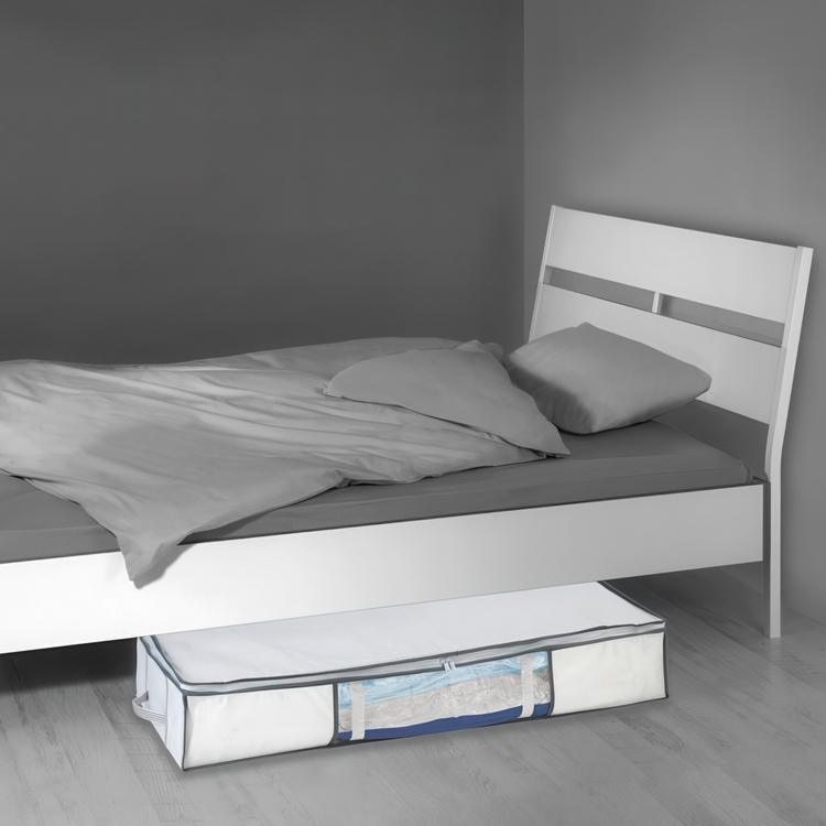 Box with vacuum bag, under-bed storage, SOFT BOX, 105 x 45 x H 15cm, white