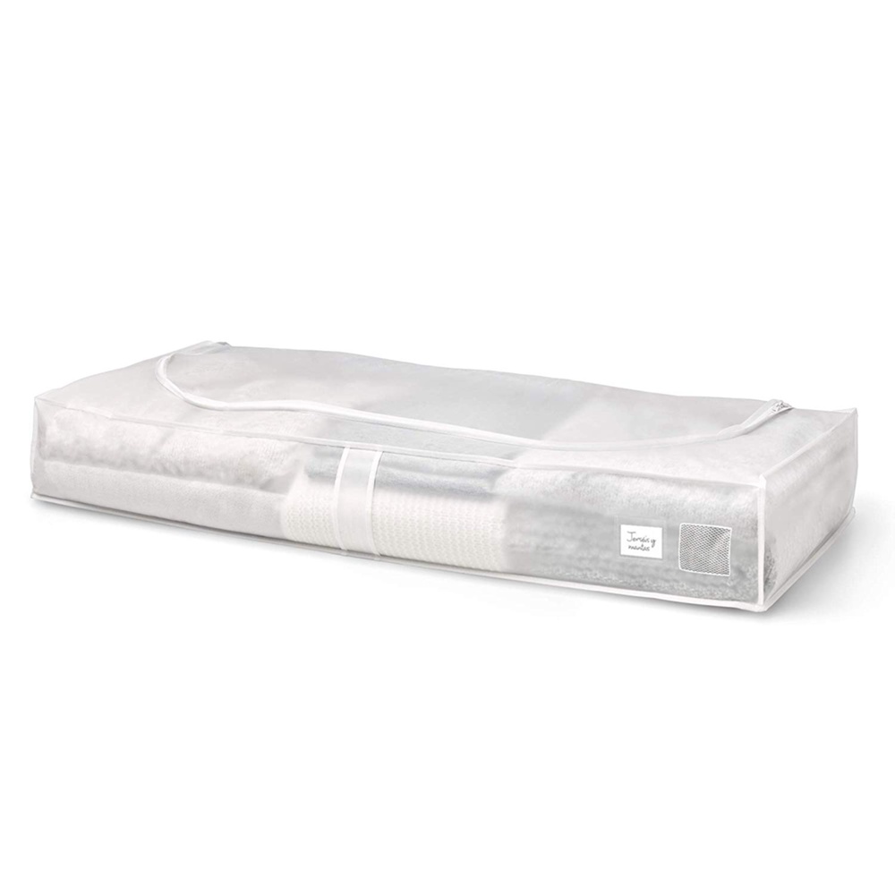 Box under-bed storage, Soft, MILKY WHITE, 45 x 103 x H16 cm, Transparent White