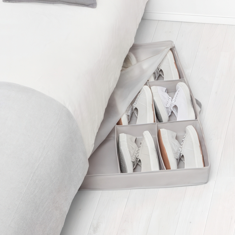 Box under-bed storage for shoes, RAYEN PREMIUM, 90 x 50 x H 10,5 cm, Light Grey