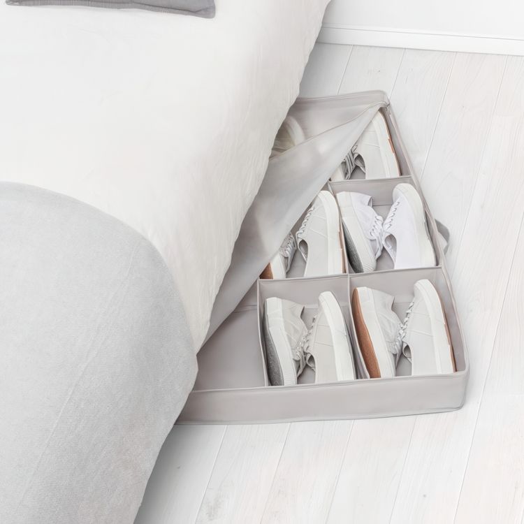Box under-bed storage for shoes, RAYEN PREMIUM, 90 x 50 x H 10,5 cm, Light Grey