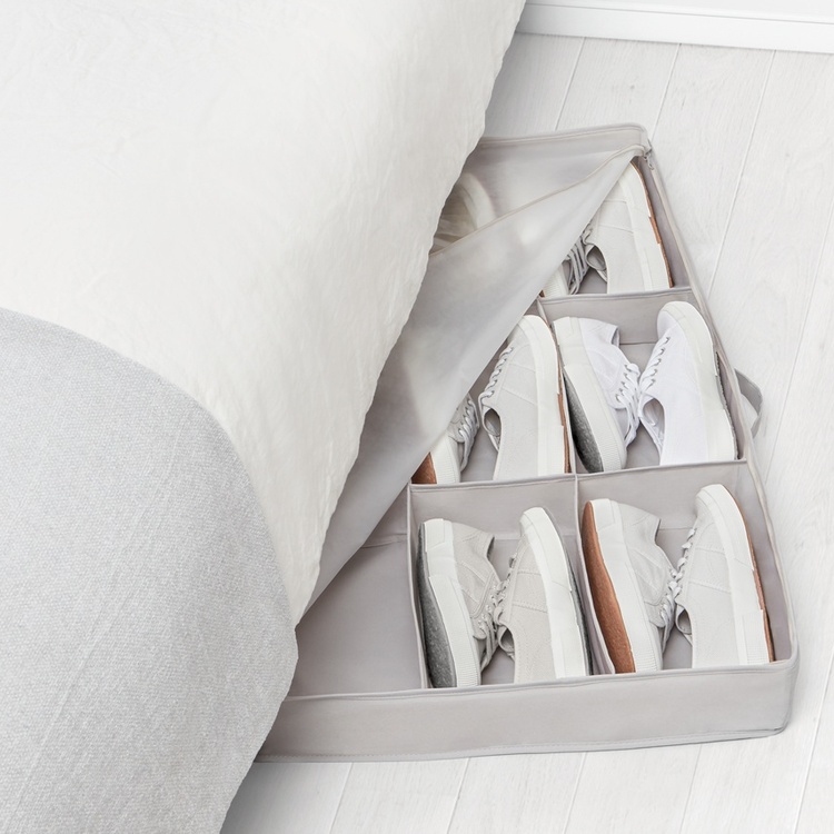 Box under-bed storage for shoes, RAYEN PREMIUM, 90 x 50 x H 10,5 cm, Light Grey