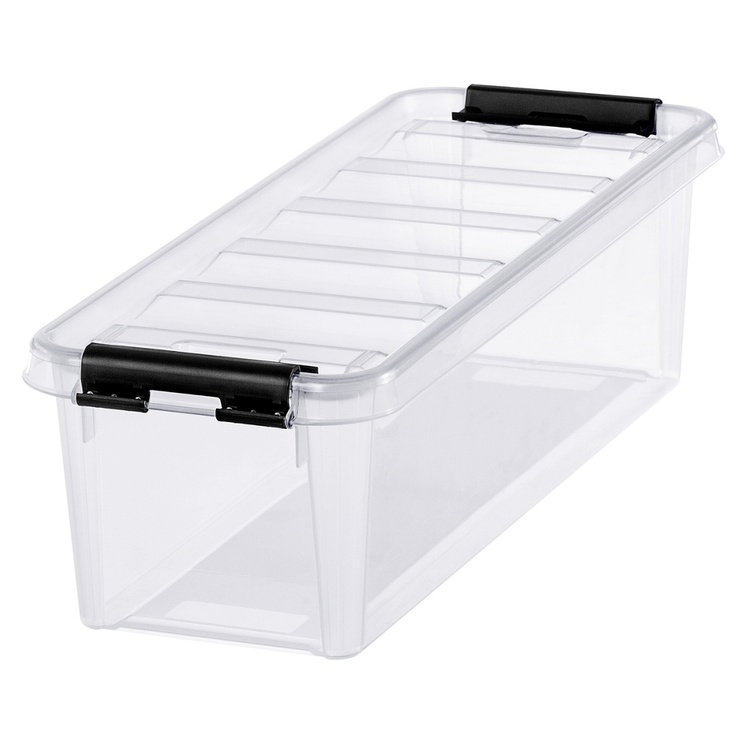 Box, Oblong, SMARTSTORE 3,5L, CLASSIC, 38 x 14 x H 11 cm, Transparent / Black