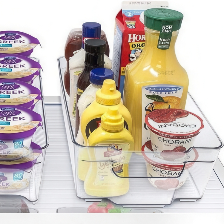 Storage tray, Wide and deep, RANGEMENT FRIGO XL, 37 x 22 x H 10 cm, Clear