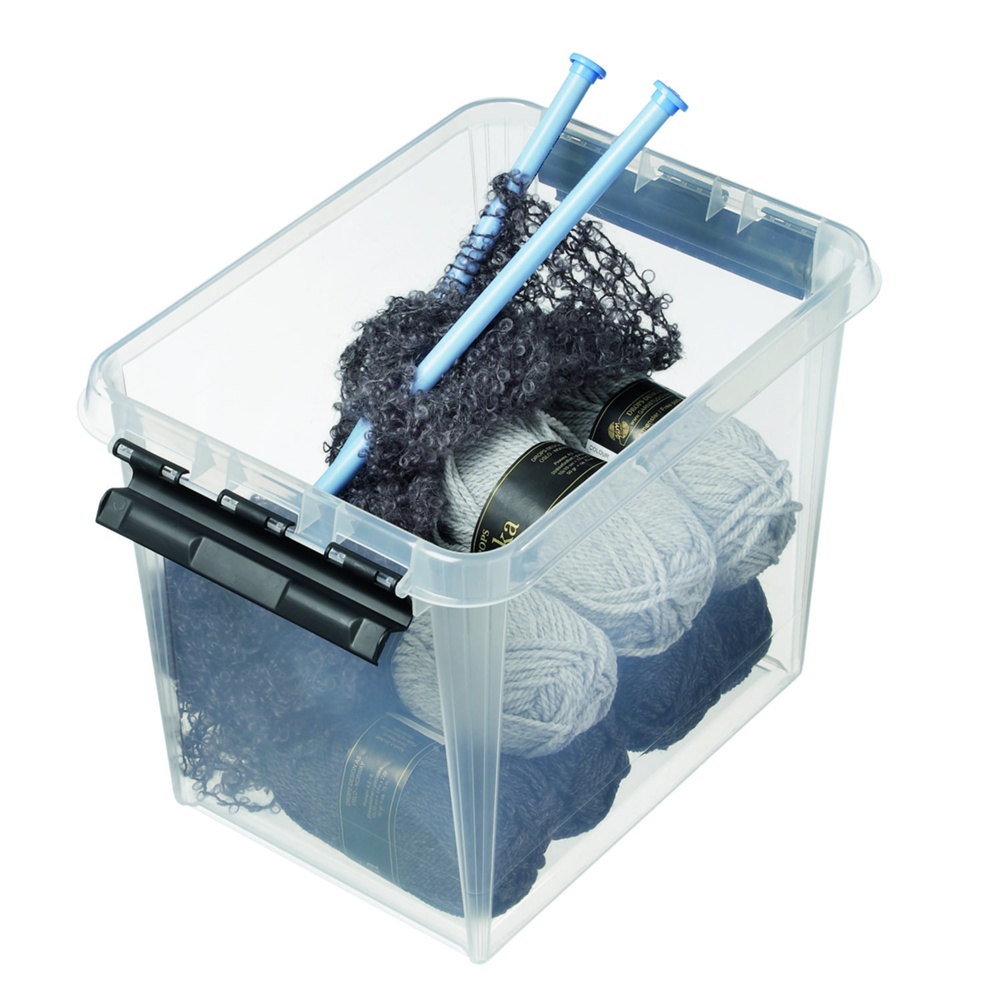 Storage Box, High, SMARTSTORE 13L, CLASSIC, 34 x 25 x H27 cm, Clear / Black