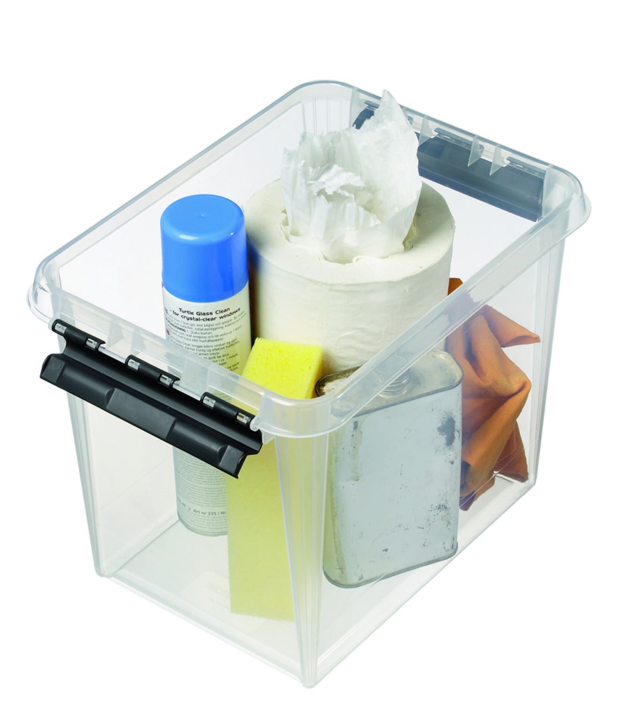 Storage Box, High, SMARTSTORE 13L, CLASSIC, 34 x 25 x H27 cm, Clear / Black